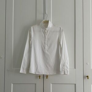 COS Women's White Mandarin Collar Shirt